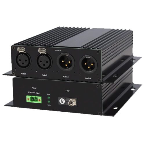 2 channel bidirectional XLR balanced audio over fiber