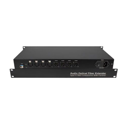 4 channel bidirectional XLR balanced audio over fiber full duplex multi-channel audio extension