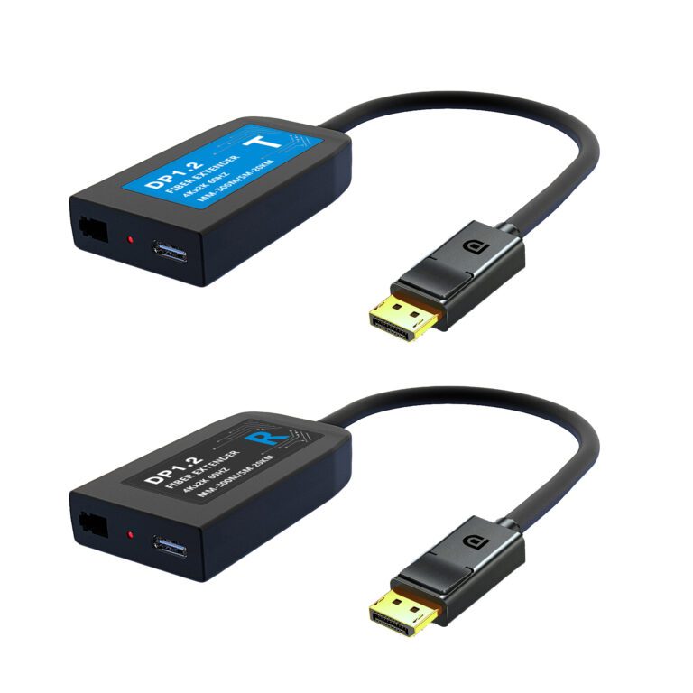 4K DisplayPort pigtail fiber extender LC port 20KM over singlemode fiber