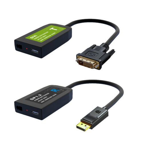 Mini pigtail 4K DVI to DP fiber extender singlemode 20KM ultra long range high speed signal extension