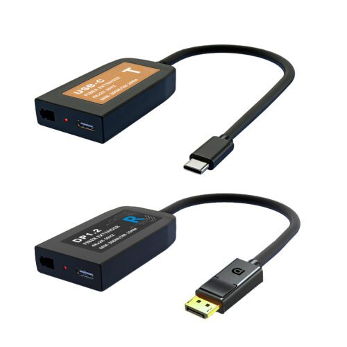 4K mini pigtail USB-C to DP fiber extender singlemode 20KM high bandwidth ultra long range transmission