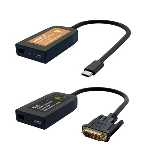 Mini pigtail 4K USB-C to DVI fiber extender singlemode 20KM stable photoelectric signal conversion