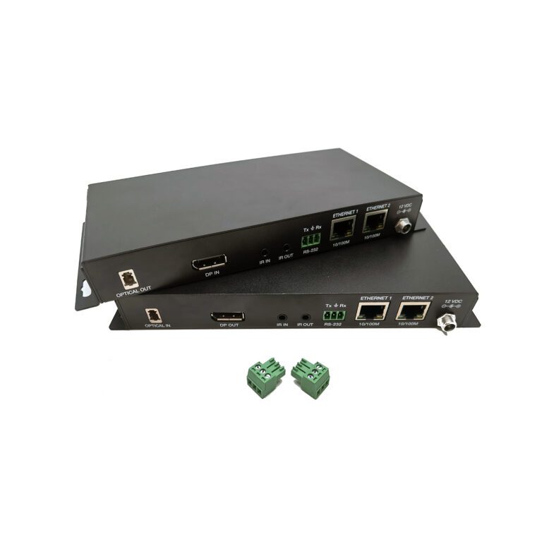 Single mode uncompressed DP optical extender 1KM distance 8K30 4K120 video built-in 100M ethernet