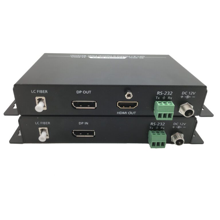 Uncompressed DP over fiber transceiver single mode 1KM transinglemodeission 8K30 4K120 video signal with HDMI output