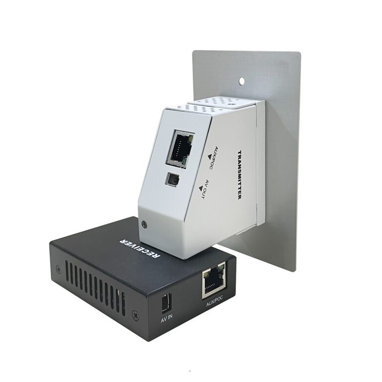 HDMI wallplate type fiber extender 1LC multimode 100M support POC and 4K60 uncompressed video signal