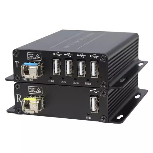 4 port USB2.0 fiber extender single LC port support multi device 150m signal extension