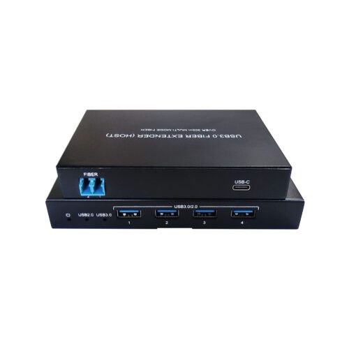 4 口 USB3.0 光纤延长器 250 米双 LC 双纤工业 USB 光端机多路 USB 光纤收发器