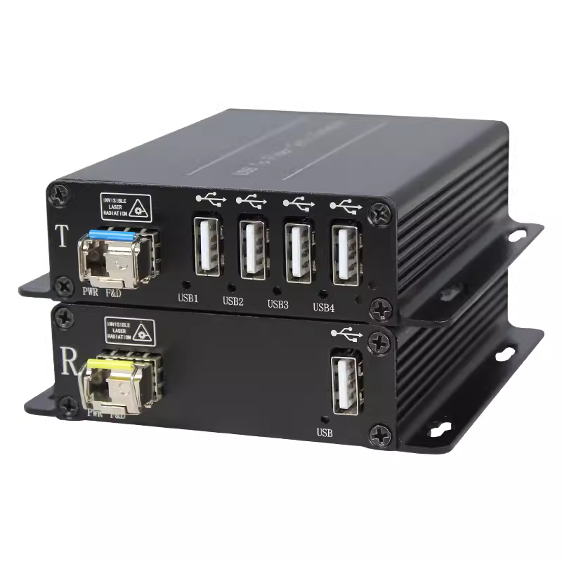 USB 2.0 to LC Optical Fiber Extender: 4 port