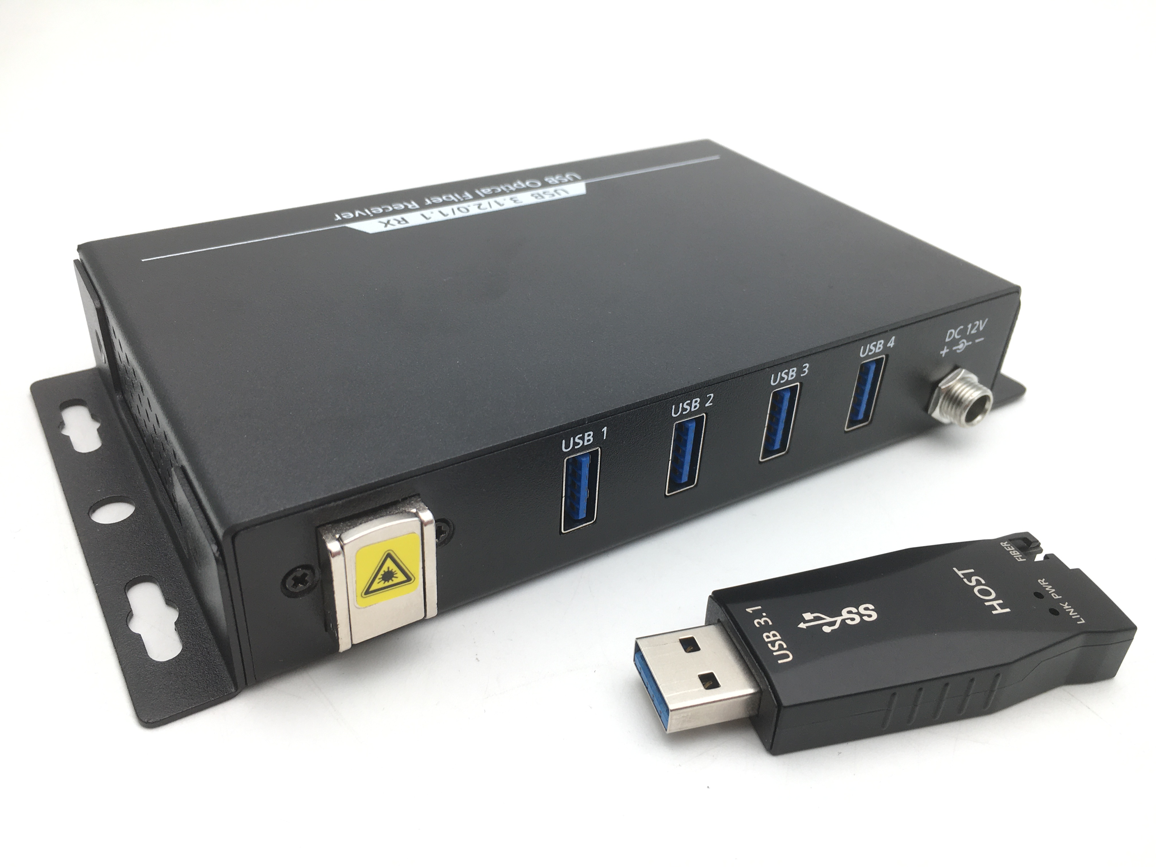 USB 3.2/2.0/1.1 Single Fiber Extender: 4 port/Compatible with USB3.0/2.0/1.1