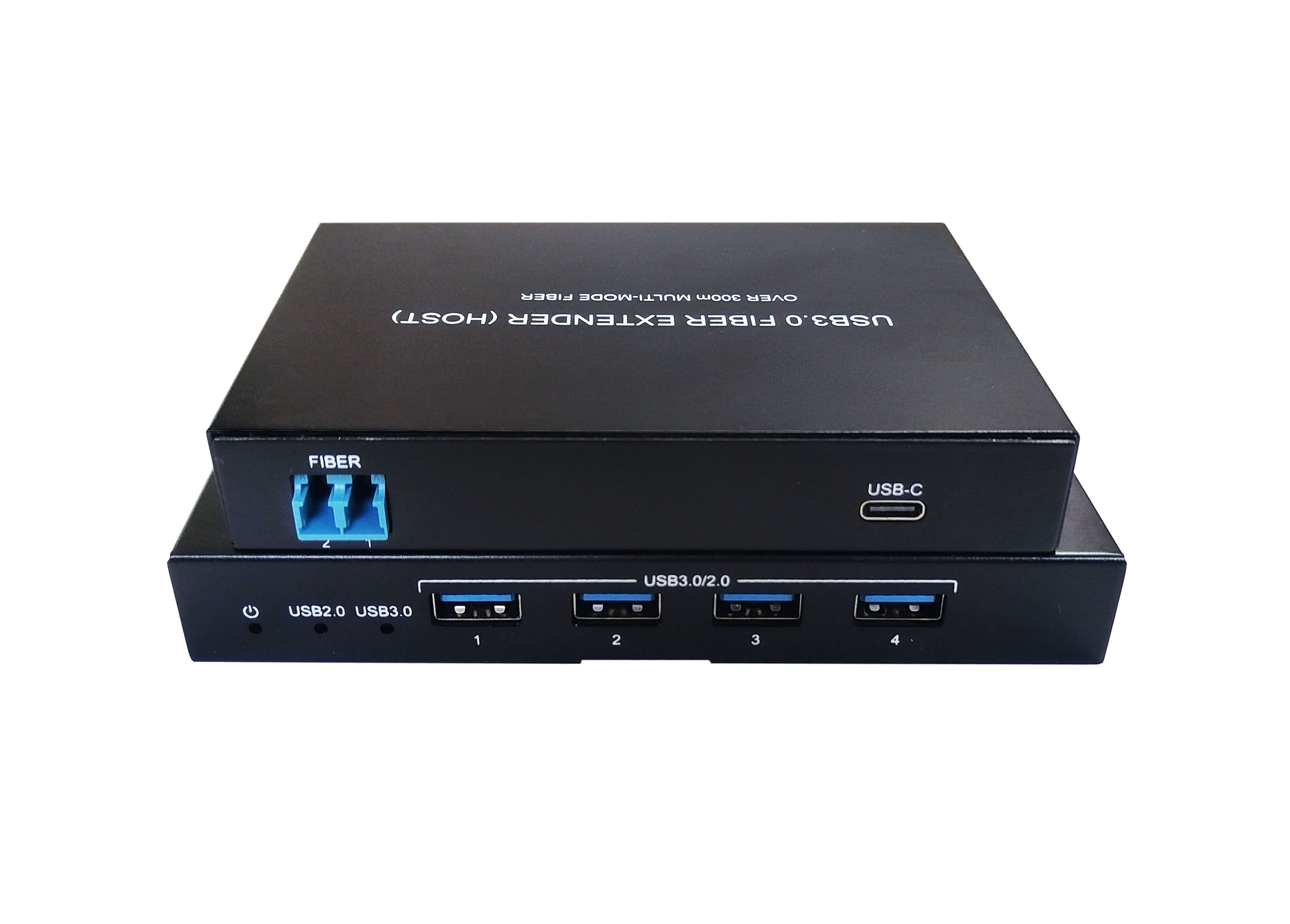 USB 3.0 Type-C to USB-A Dual Fiber Extender: 4 port