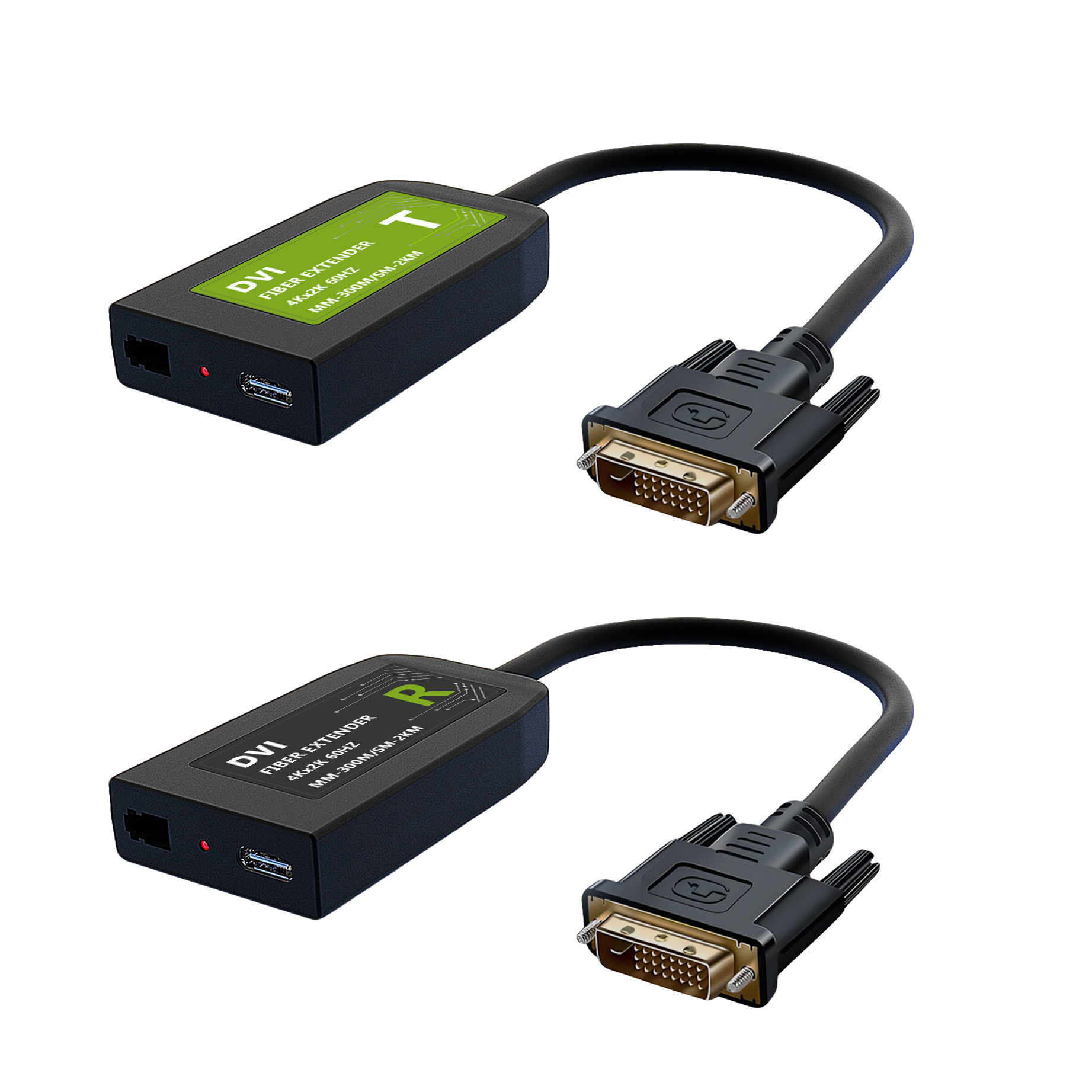 4K60 DVI(Pigtail) over Single Fiber Extender