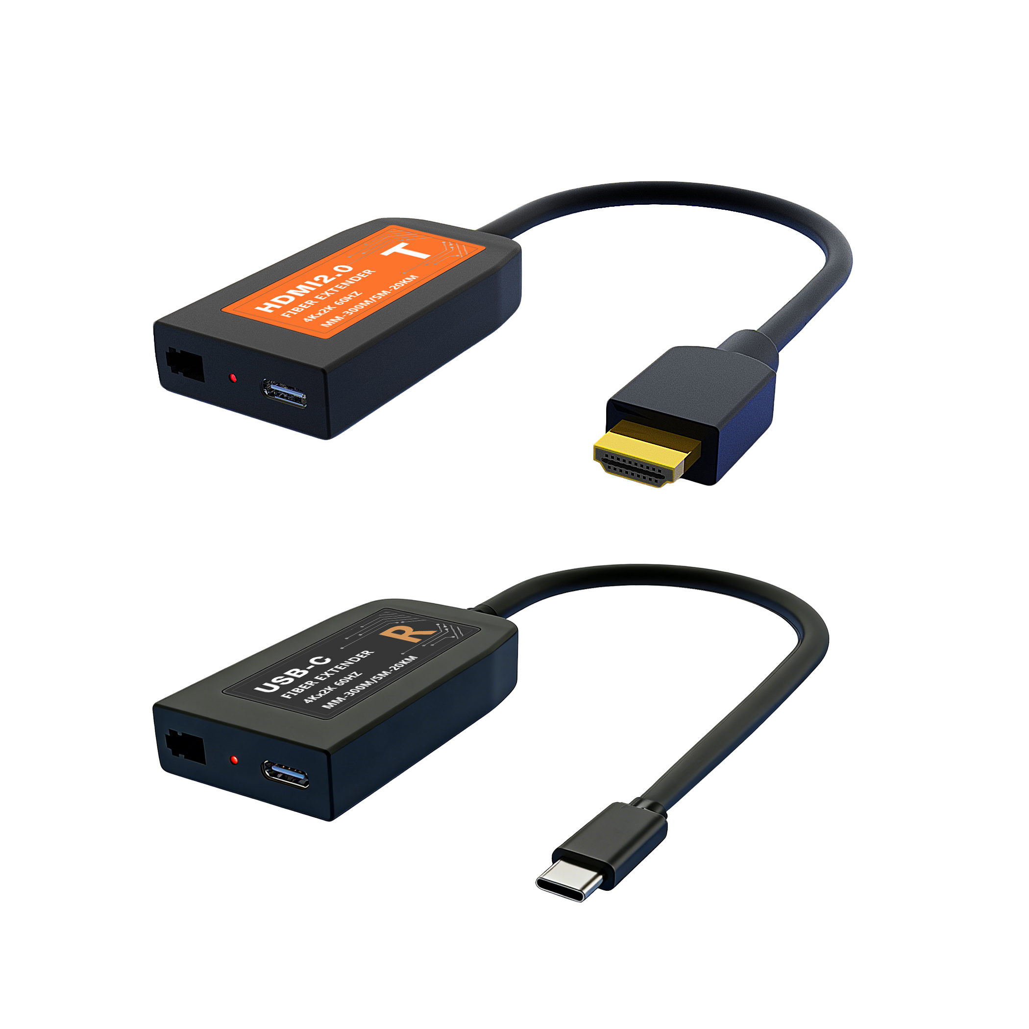 4K60 HDMI to USB Type-C over Single LC Fiber Extender with Pigtail