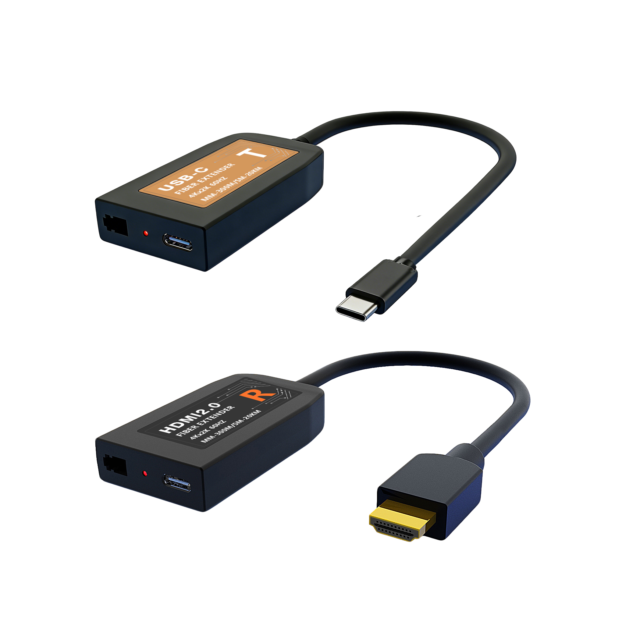 4K60 USB Type-C to HDMI over Single LC Fiber Extender with Pigtail